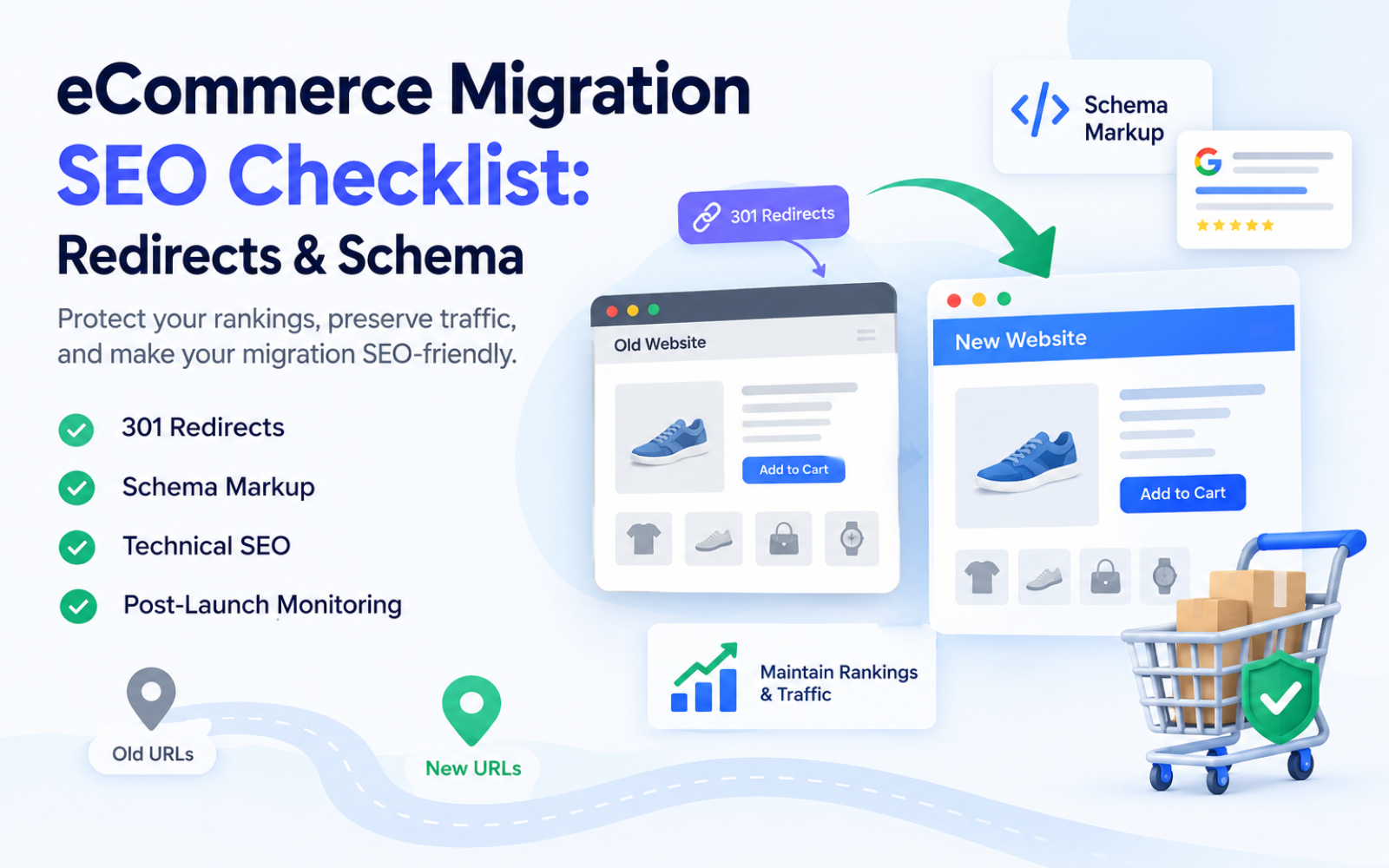eCommerce Migration SEO Checklist: Redirects & Schema 
