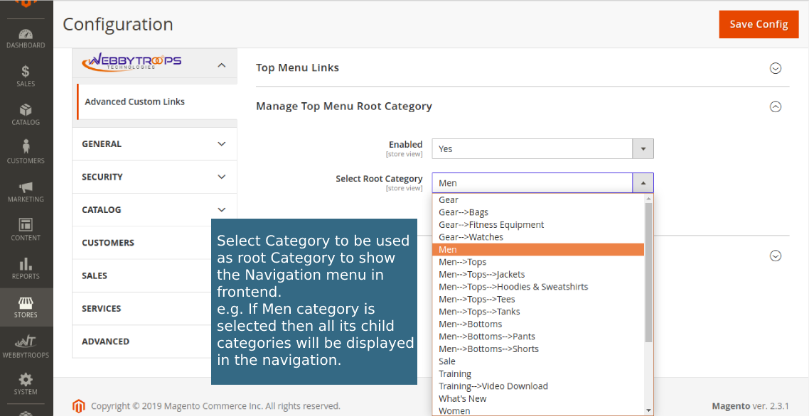 Enable option easily with store configuration.