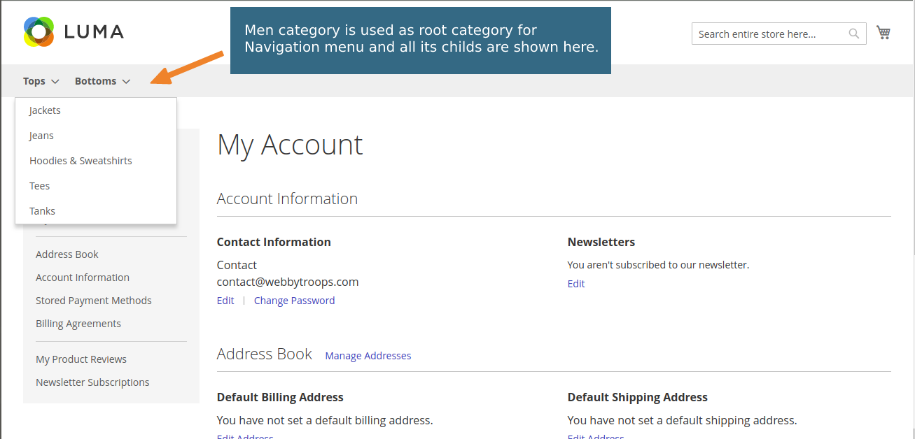 Add link in menu bar