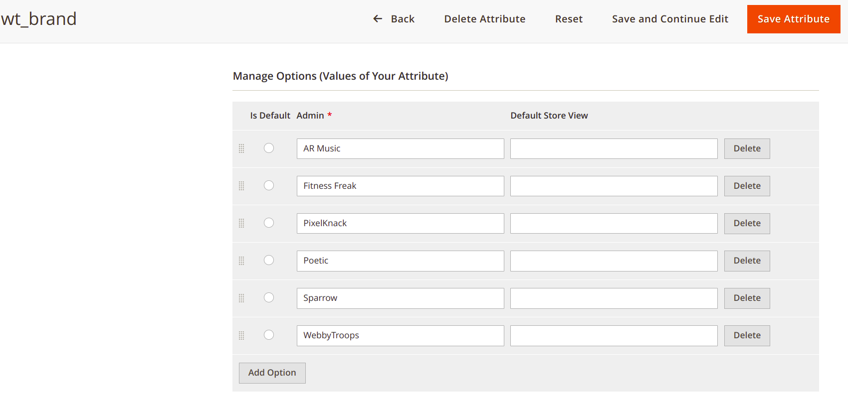 Set Brand Attributes