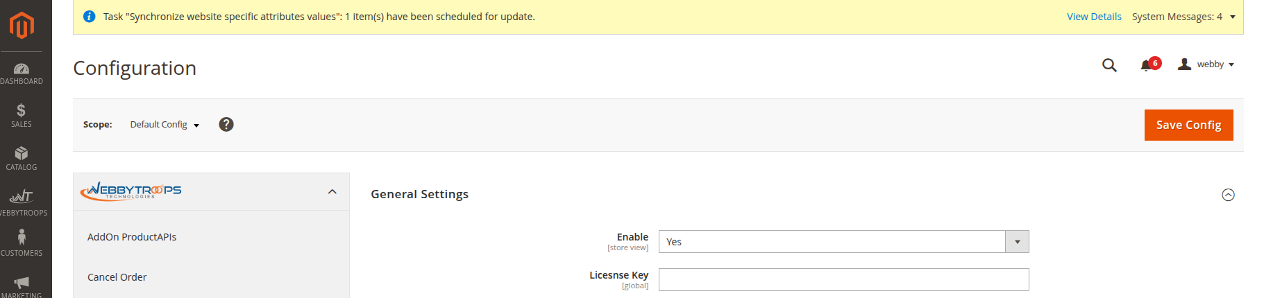 Enable option easily with store configuration.
