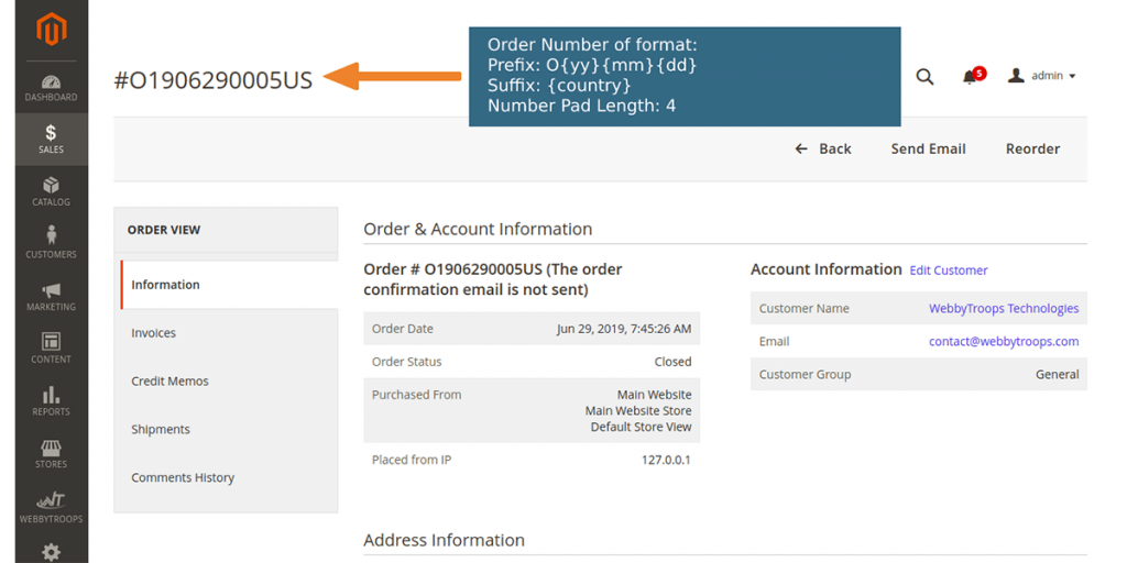How to show order with prefix