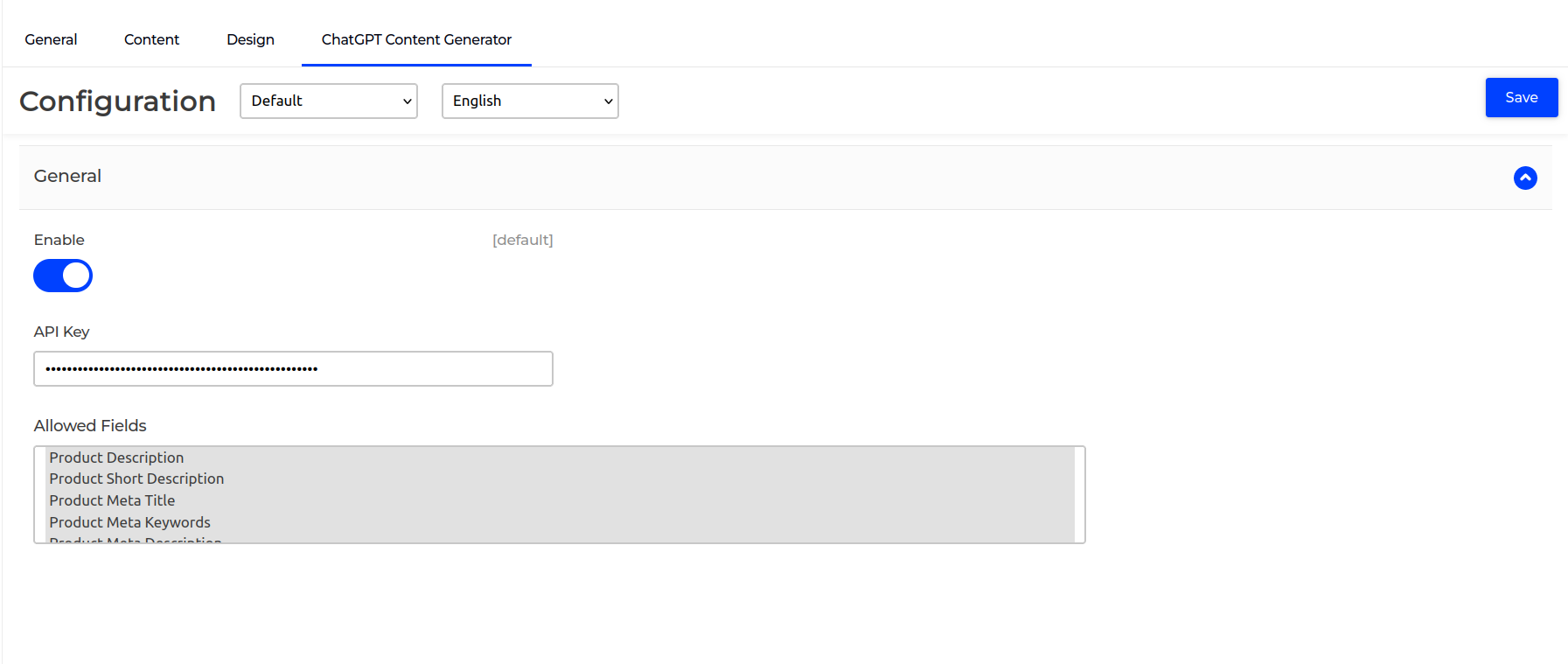 Enable option easily with store configuration.