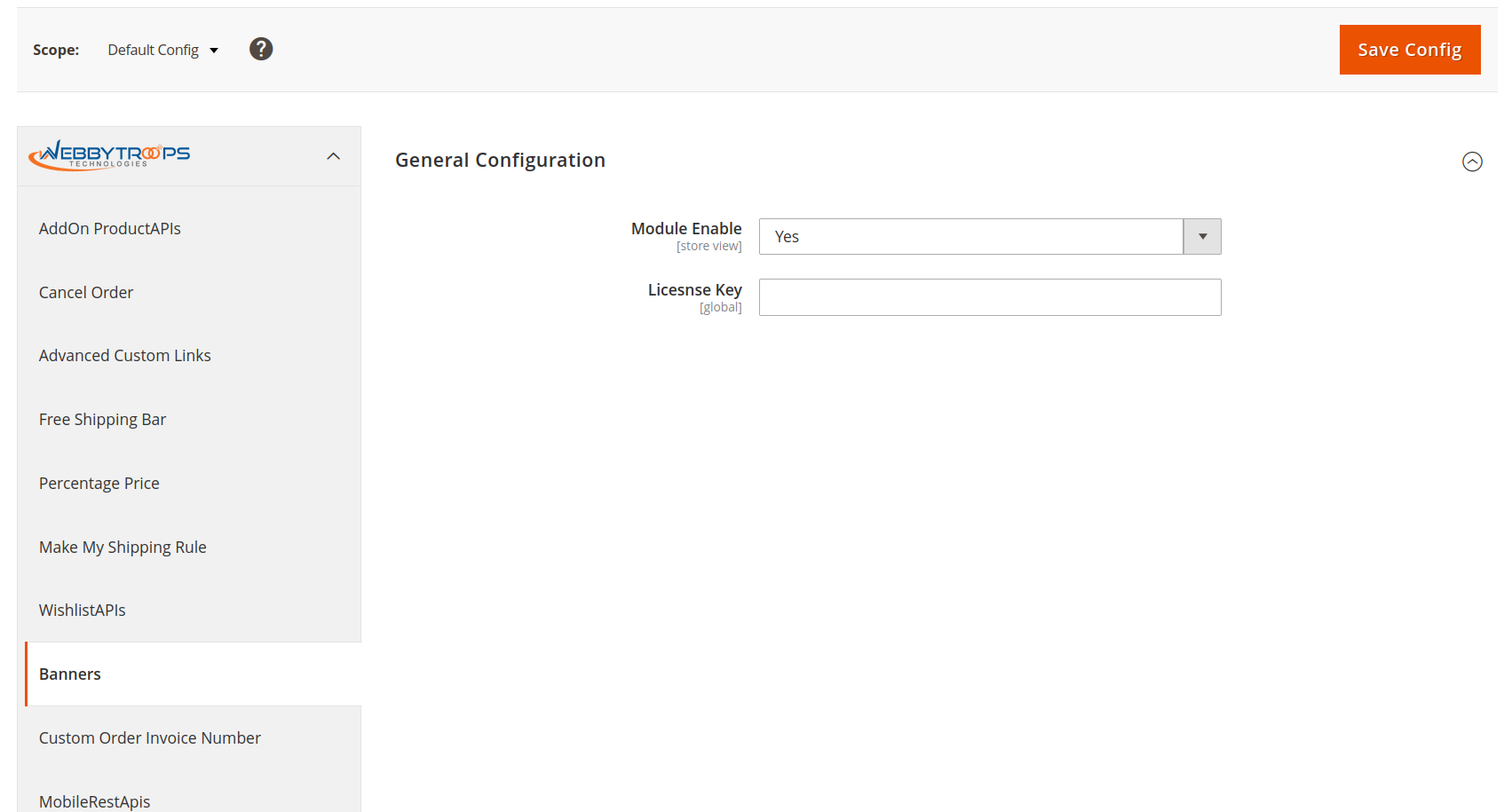 Enable option easily with store configuration.