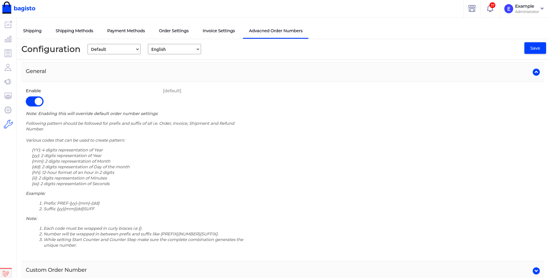Enable option easily with store configuration.