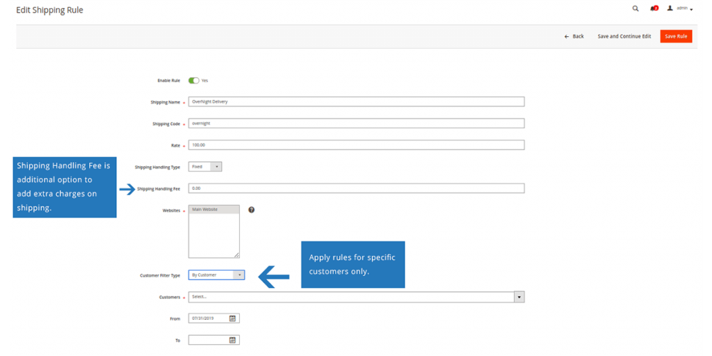Add an additional fee, and also make it customer specific