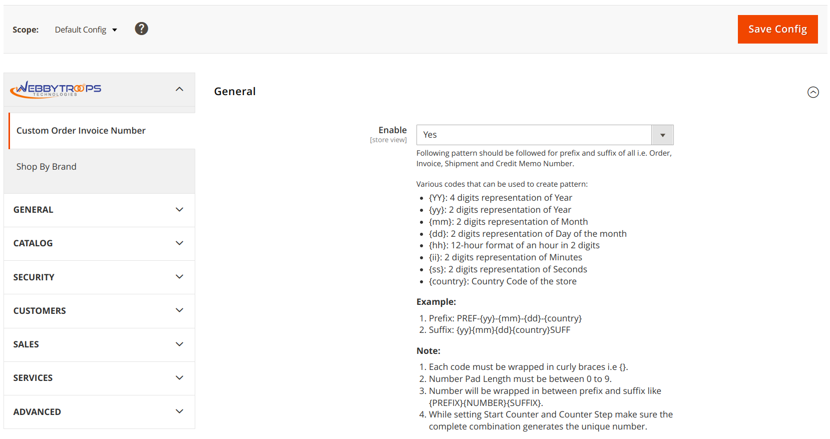 Enable option easily with store configuration.